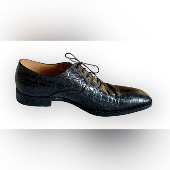 Sergio Rossi, Oxford Crocodile Shoes, Black - Picture 2 of 6